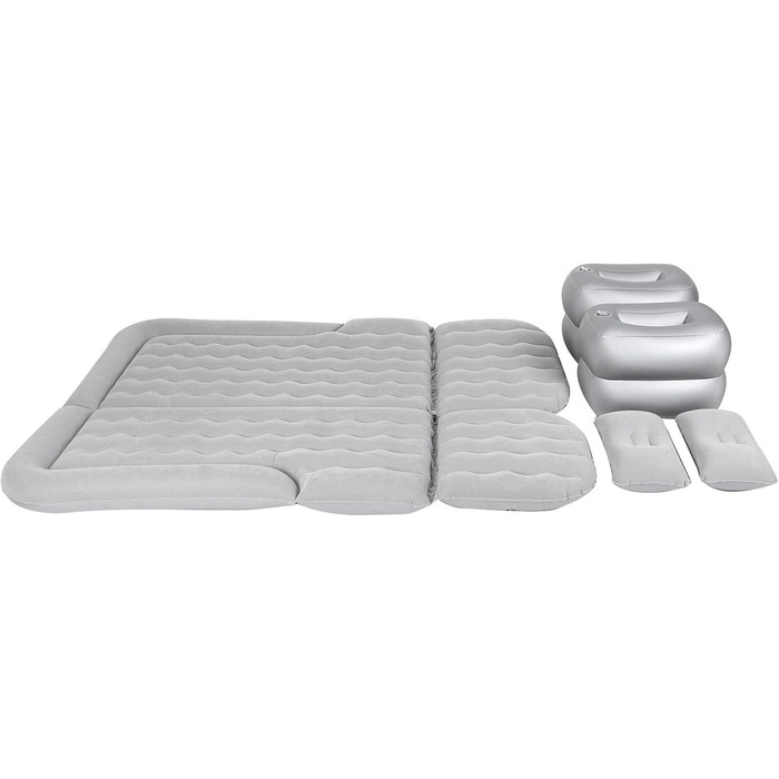 Надувне автомобільне ліжко, надувний матрац, кемпінгове ліжко, автомобільний надувний матрац, надувне, потовщене дорожнє ліжко, килимок для сну, аксесуари для кемпінгу (сірий)