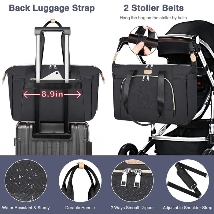 Пеленальна сумка для немовлят - велика сумка для мами з портативним пеленальним килимком, сумка для манекена, лікарняна сумка, дор