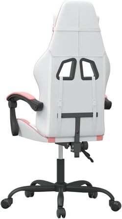 Геймерське крісло, офісне крісло, білий та рожевий, штучна шкіра