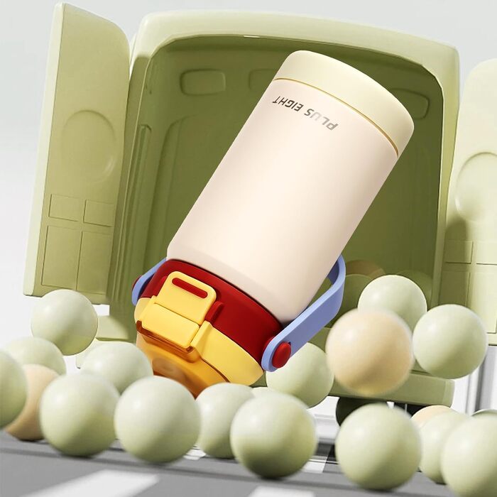 Дитяча ізольована пляшка для води об&39ємом 350 мл із трубочкою, вакуумний стаканчик з подвійними стінками без бісфенолу А, нержавіюча сталь 18/8, герметичні дитячі чашки з трубочкою для школи, подорожей, хлопчиків та дівчаток (бежевий)