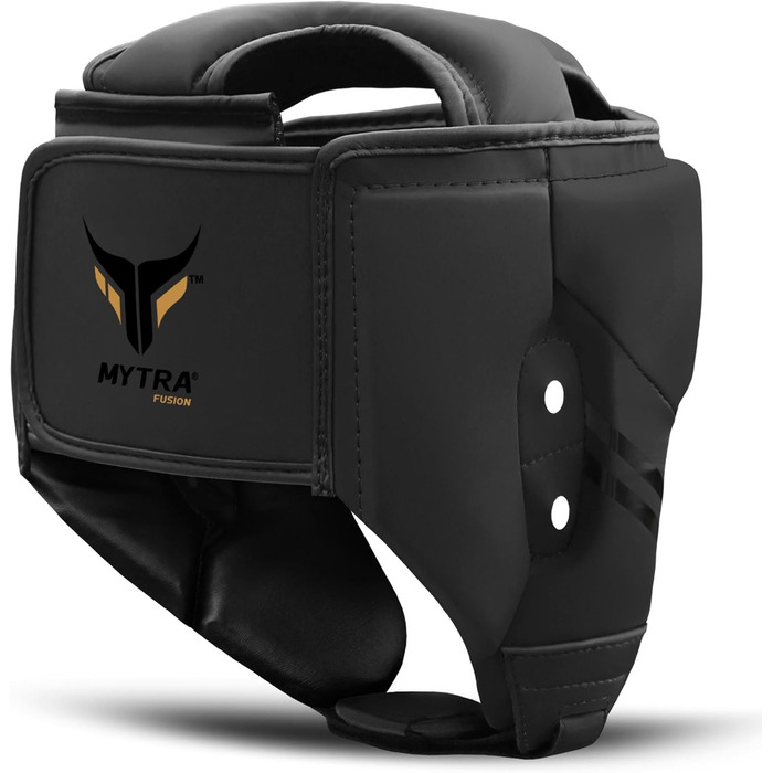 Боксерський шолом Mytra Fusion з регульованим ремінцем, підходить для MMA, муай-тай, спарингу, бойових мистецтв, карате, розмір L, чорний
