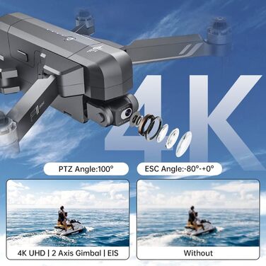 Дрон X-Verse SJRC F11S 4K PRO із камерами 4K HD EIS, відстань керування 6 км, 2-осьовий підвіс, професійний складаний квадрокоптер