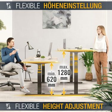 Електричний стіл з регулюванням висоти WM0623-B Каркас офісного столу з 2 двигунами (без стільниці) Комп&39ютерний стіл Каркас офісного робочого столу Чорний каркас столу з регулюванням висоти Wm0623-b (V)