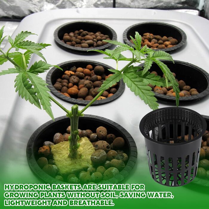 Пакетів горщиків для сітки для гідропоніки, кошик для гідропоніки 8,3 см. Горщики для рослин. Горщик для гідропоніки. Сітка для рослин. Садові приналежності для гідропоніки (чорні), 30