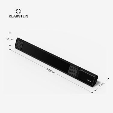 Інфрачервоний настінний обігрівач Klarstein 2000 Вт настінний, IP65, 9 налаштувань нагріву, додаток та пульт дистанційного керування, таймер, алюмінієвий, електричний обігрівач для 15 м, WiFi, тихий, електричний настінний обігрівач