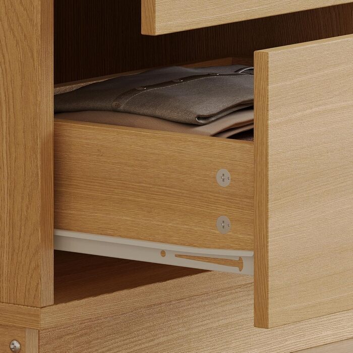 Відкрита вішалка для одягу Caldion з 2 шухлядами, 60x40x175 см, окремостояча вішалка для одягу з гачками, 2 полиці для підвішування, МДФ, шухляди з 2 висувними шухлядами, дизайн для коридору, спальні, передпокою