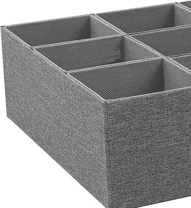 Органайзер для краваток, складний нетканий органайзер з 9 відділеннями для ременів, краваток, шкарпеток, спідньої білизни в шафі (СІРИЙ)