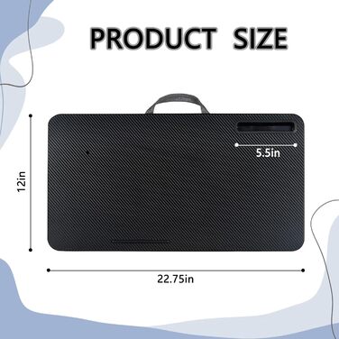 Стіл для ноутбука на коліна, портативний, сумісний з ноутбуками до 16 дюймів, з тримачем для планшета, вбудованою подушкою, ідеальний для дому та офісу, чорний колір