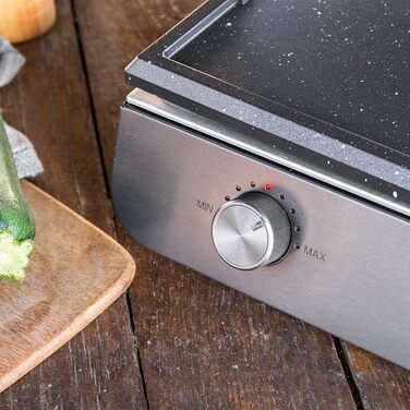 Електричний настільний гриль Cecotec PerfectRoast 3000 Inox 3000 Вт, комбінована поверхня з антипригарним покриттям, регульований термостат, піддон для збору жиру