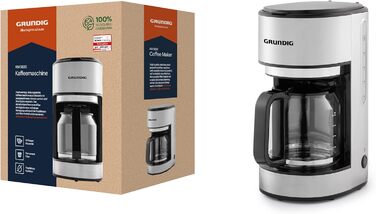 Кавоварка Grundig KM5620, 1000 Вт, 10 чашок (1,25 л), 1000, нержавіюча сталь/чорний