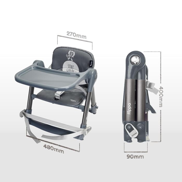 Обідній стілець APRAMO FLIPPA, дитячий, складаний, портативний, сидіння-бустер, сидіння для годування для дітей від 6 місяців до 3