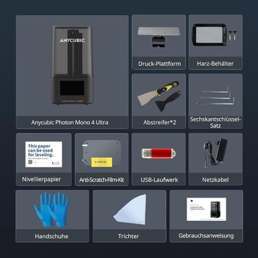 Принтер ANYCUBIC Photon Mono 4 Ultra 10K Resin, 7-дюймовий моноекран HD і джерело світла COB, швидкий друк 120 мм/год, інтелектуал