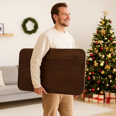 Складаний журнальний столик YITAHOME, 80 x 40 x 45 см, Портативний журнальний столик із 5-позиційним регулюванням стільниці, Не потребує встановлення, Приставний столик для вітальні, Журнальний столик, Колір горіха