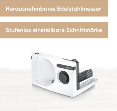 Нарізка для хліба, м'ясної нарізки або сиру, хліборізка з плавним регулюванням товщини різання, слайсер із захистом для пальців, біло-чорний, AS 3912