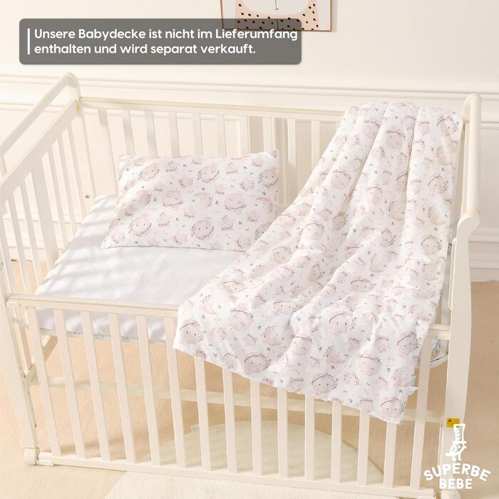 Дитяча подушка SUPERBE BEBE з бавовняною наволочкою - Подушка для дітей від 1 до 3 років розміром 33x45см - М'яка подушка Гіпоалер