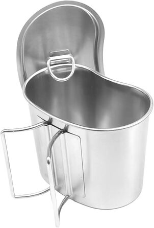 Кемпінгова кружка зі складною ручкою, 700 мл, кружка з нержавіючої сталі з кришкою, для активного відпочинку, кемпінгу, походів та пікніків