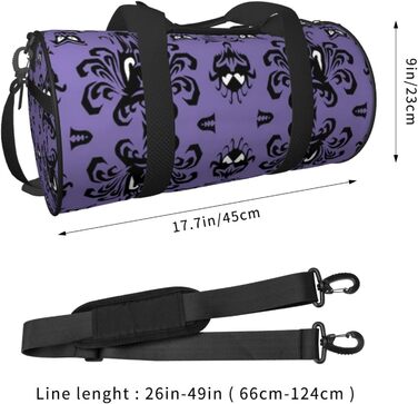 Спортивна сумка-дорожня Жахливий візерунок на фіолетовому тлі, унісекс, велика спортивна сумка, сумка для подорожей