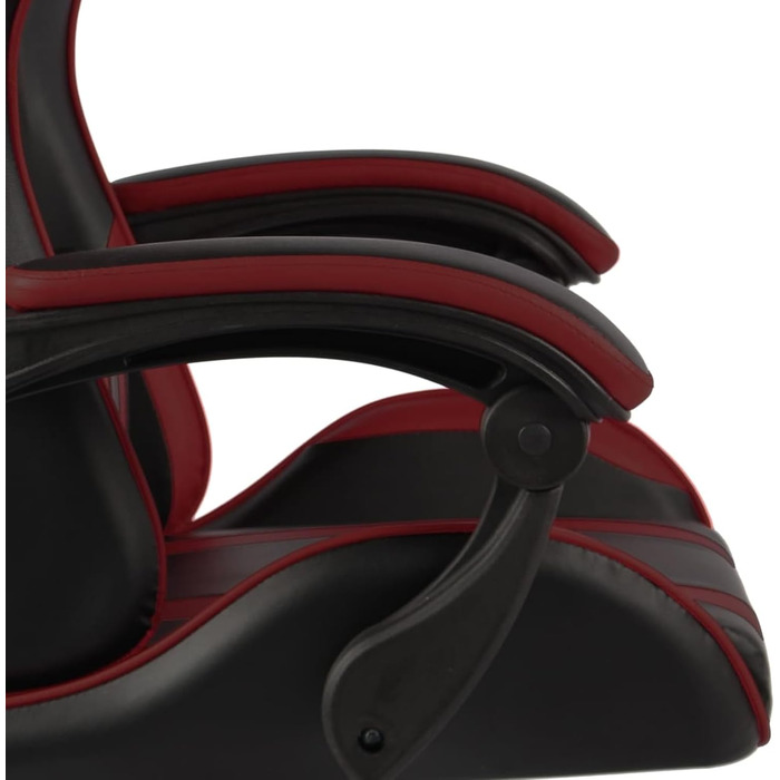 Геймерське крісло з підставкою для ніг, чорно-бордова штучна шкіра, модель 20533