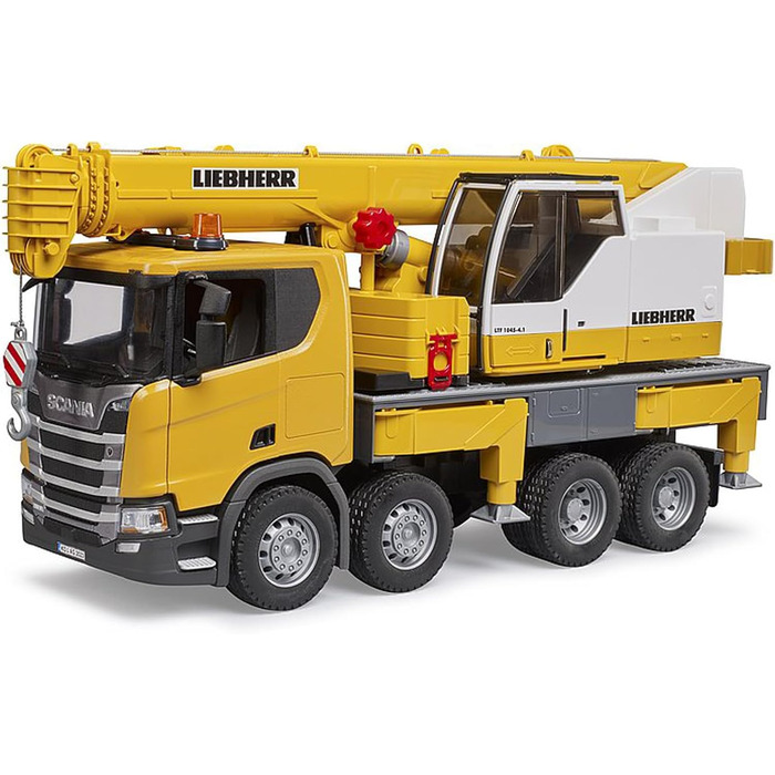 Кран вантажівка Scania Super 560R жовтий 116 світло-звуковий модуль