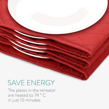 До 10 тарілок діаметром 32 см кожна - 200 Вт - Gastro Plate Warmer в червоному Бордо, 34 шт., 30 шт., 3