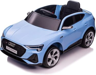 Дитячий транспортний засіб - електромобіль Audi E-Tron - ліцензійний - акумулятор 12V7AH та 4 двигуни - 2.4Ghz MP3 шкіра Єва (сині
