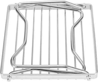 Складана решітка для гриля, портативний гриль для багаття з сумкою для зберігання, решітка для гриля з вугілля з нержавіючої сталі 16x16 см, тримач для горщика, аксесуари для кемпінгу для приготування їжі, пікніків, піших прогулянок, риболовлі, походів