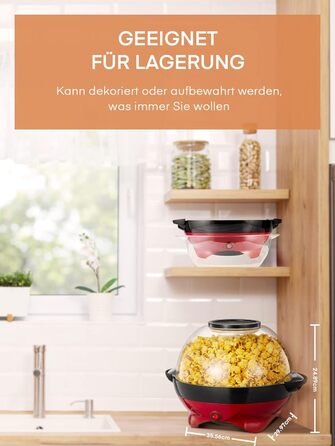 Машина для приготування попкорну - 5.5 л великої ємності - HOUSNAT 800 Вт домашня машина для приготування попкорну з антипригарним покриттям і знімною нагрівальною поверхнею - безшумна та швидка - машина