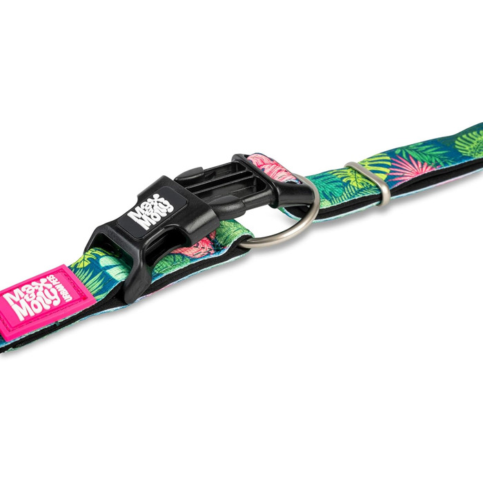 Нашийник для собак з інтелектуальним ідентифікатором, м'який неопреновий нашийник з дизайном для великих собак, водонепроникний, зручний, регульований, Tropical, розмір L