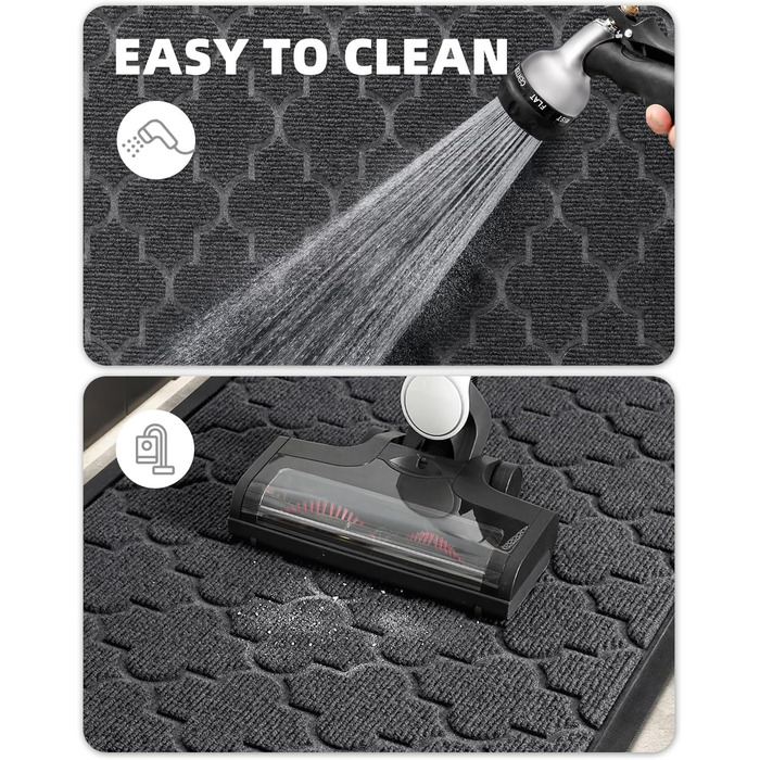 Килимок для вулиці кольору G, нековзний, водонепроникний, миється, брудозатримуючий килимок для внутрішнього та зовнішнього використання, килимок для передніх дверей, килимок для входу, коридору, зовнішньої зони (44x76 см, сірий) Сірий 44x76 см