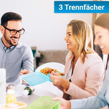 Ланчбокси 2Friends, набір з 2 шт., контейнери з гвинтовими кришками, з 3 перегородками та защіпками, без BPA та фталатів