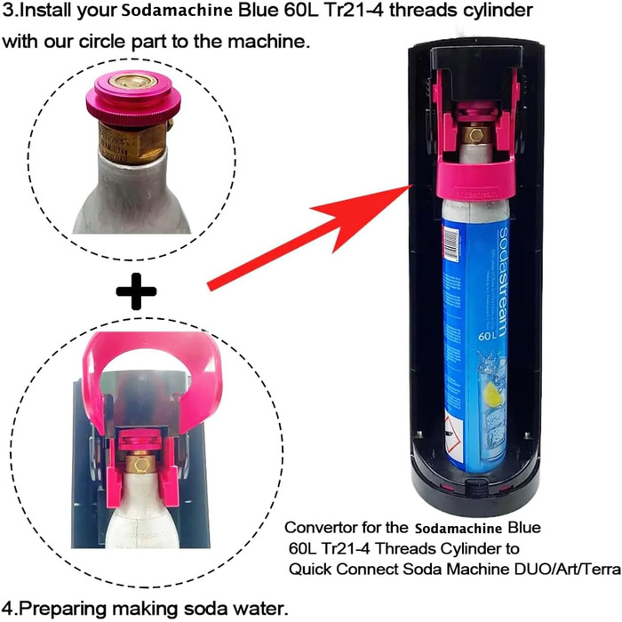 Адаптер CO2 Quick для машини для газованої води Duo-Quick Connect Blue 60L Tr21-4 з різьбленням Duo/Art/Terra