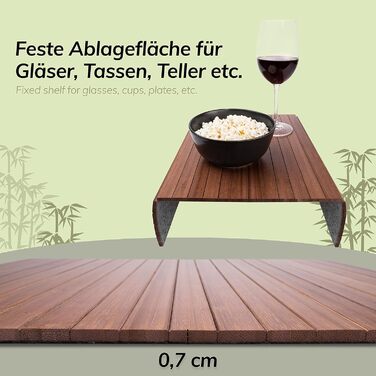 Бамбуковий піднос для дивана - Гнучкий піднос для дивана - Піднос для підлокітників - Дерев&39яний піднос для дивана - Коричневий/Темно-коричневий