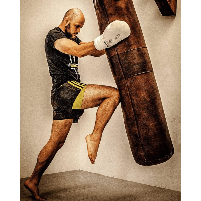 Боксерська груша в вінтажному стилі, шкіряна, без наповнення, 1,2 м, коричнева