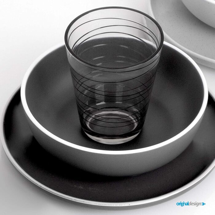 Набір меламінового посуду для кемпінгу 12 предметів - Тарілки та миски для 2-4 осіб DOLOMIT Midday - Штабелюється, стійкий до подряпин Midday, 12 предметів