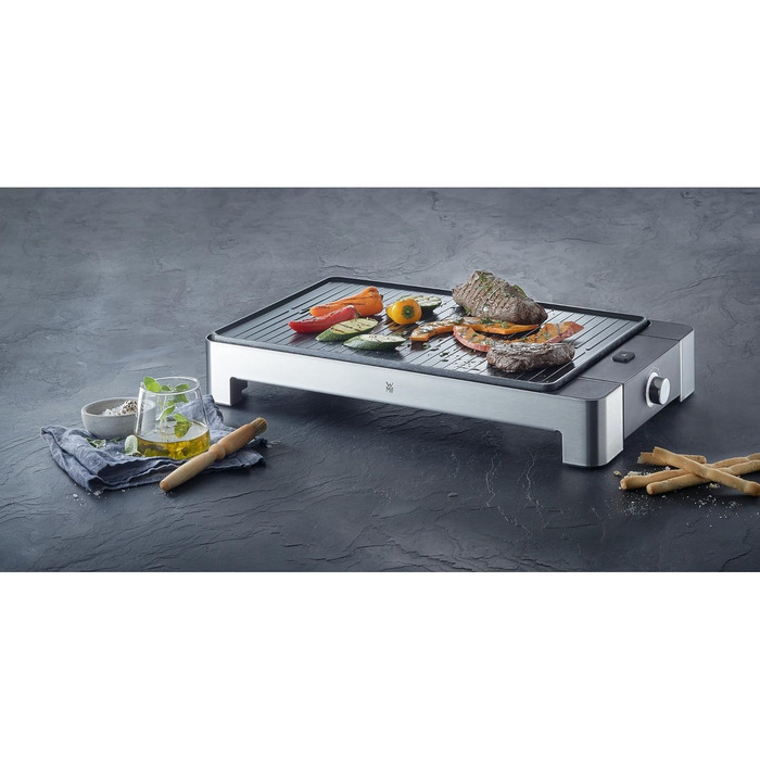 Стіл гриль ребристий, 2000 Вт, пластина гриль електрична, електрогриль зі столом налаштування змінної температури/електрогриль без підставки