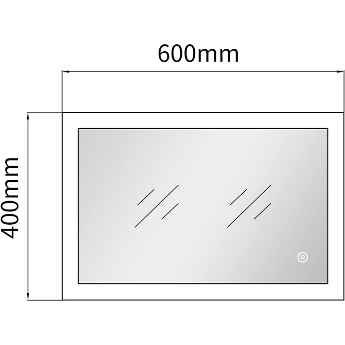 Дзеркало для ванної кімнати 40x60cm освітлення світлодіодне дзеркало настінне дзеркало 3 світлий колір дзеркало для ванної кімнати сенсорний вимикач настінний вимикач прямокутний холодний білий 6500K IP67 енергозбереження A ванна кімната вітальня сенсорни