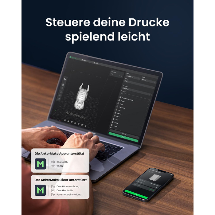 Принтер AnkerMake M5C, високошвидкісний 3D-друк 500 мм/с, точність 50 мкм, суцільнометалевий гарячий наконечник, 3D-друк до 300 ,