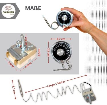 Універсальний термостат для промислової фритюрниці, громадського харчування, універсальна заміна з регулятором (від 50 C до 205 C), 24007