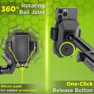 Тримач для мобільного телефону Truckules, міцний, з супер присоскою, тримач для мобільного телефону для вантажівки, приладової пан