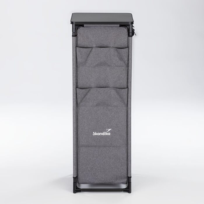 Кухня для кемпінгу Skandika Ruoka Висока шафа/кухонна шафа з мийкою та захистом від вітру та бризок, відділення для зберігання з полицями, сумка для перенесення, вулична кухня, кемпінгова шафа Вулична кемпінгова кухня, дорожня кухня 59 x 48 x 140 см