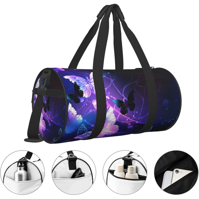 Дорожня сумка-циліндр з квітковим візерунком, спортивна сумка для чоловіків та жінок, сумка-мішок, спортивна сумка