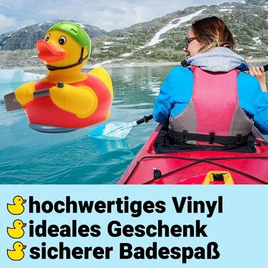 Гумовий качений каяк I Squeaking duck Canoe IL 9,5 см I в комплекті гумовий брелок із каченям