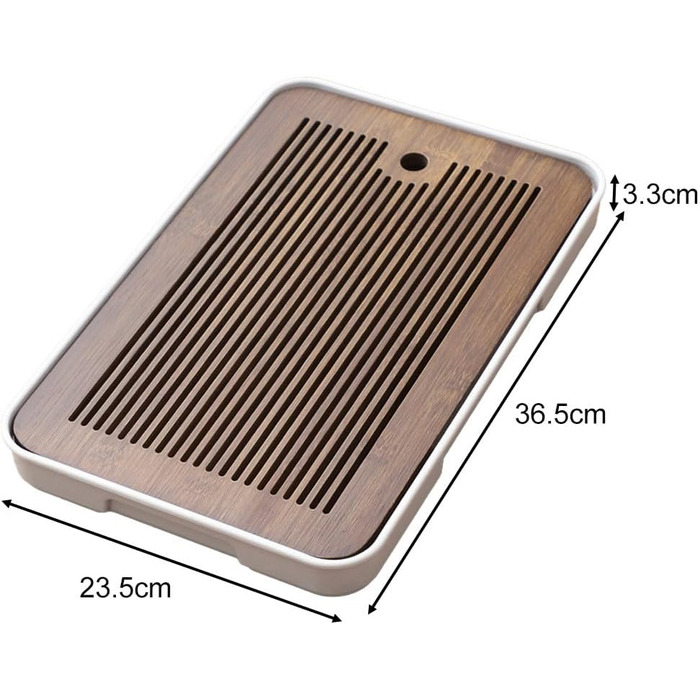 Чайний набір Кунг-Фу з підносом, 36 x 24 см, з ПВХ гладкі краї, швидкий дренаж, розбірна конструкція для легкого очищення