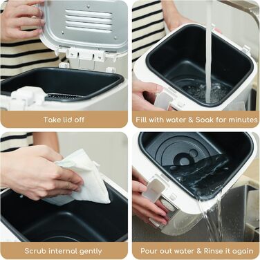 Фритюрниця Aigostar з олією, 1650 Вт, фритюрниця 2.5 л з оглядовим вікном, контроль температури, світловий індикатор, білий