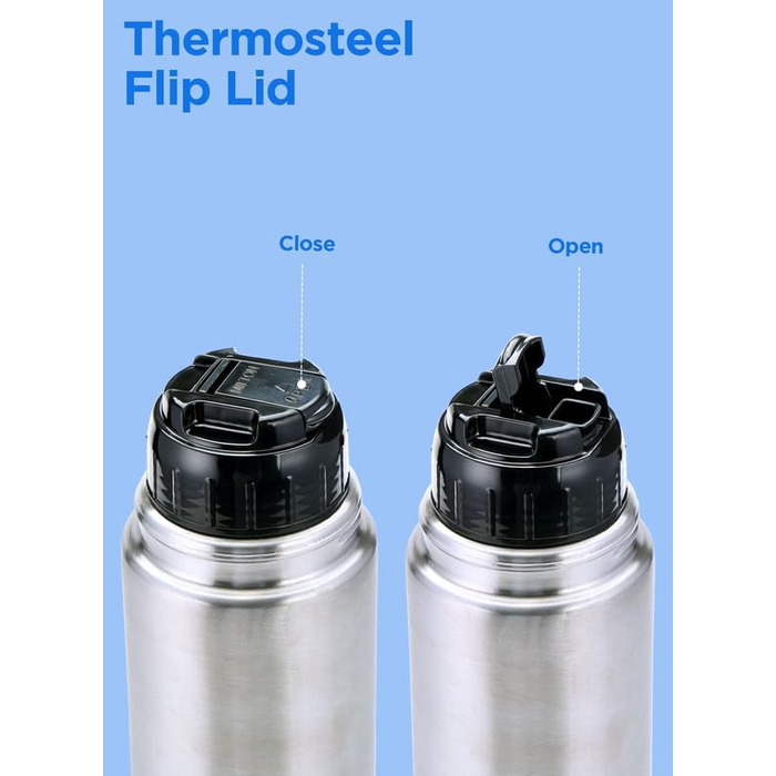 Термопляшка MILTON Thermosteel Flip Lid 1000, 1 л, сріблястий