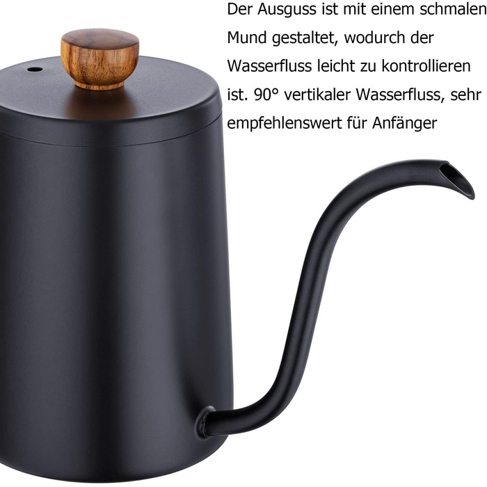 Кавник 600 мл гусяча шия кавовий чайник крапельний кавник перелити кавоварка чайник чайник гусяча шия носик для 1 2 чашок ручне за