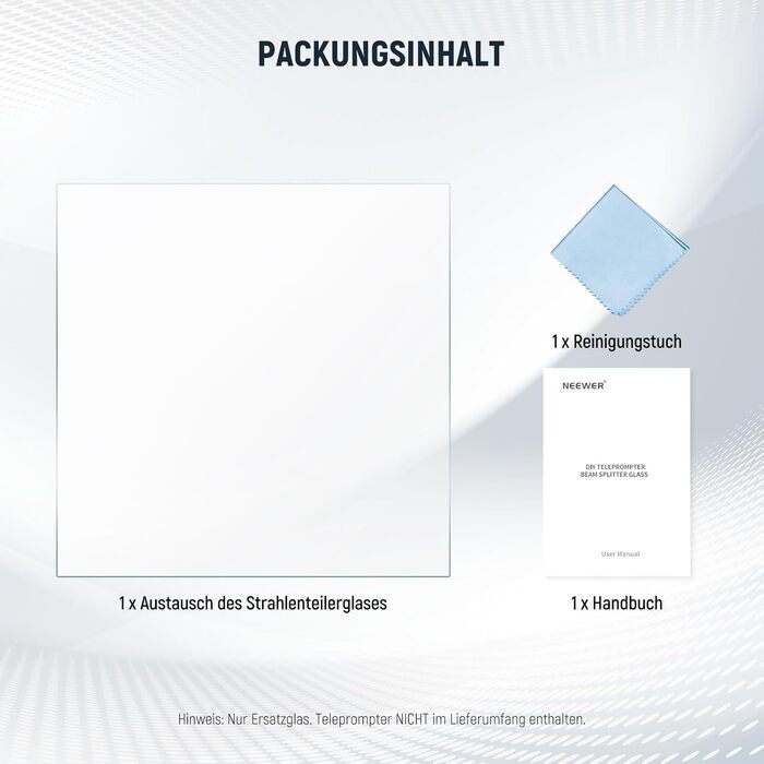 Дюймовий розсіювач променів для телесуфлера DIY, 70T/30R, заміна скла телесуфлера, 12,4&39 x 12,4 x 0,8/31,5 x 31,5 x 0,2 см, загартоване скло промислового класу, NA17, 17-