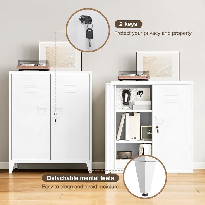 Шафа для документів, що замикається, багатоцільова металева шафа, сталева шафа для інструментів, офісна шафа з 2 дверима, шафа для майстерні, невелика шафа, шафа для зберігання речей, картотечна шафа, біла