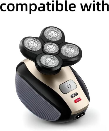 Змінні леза для бритви Freebird Head Shaver, 5 головок для гоління з лезами для лисих чоловіків, Freedom Care, для голови та обличчя, електричні головки для гоління, 1 щітка для очищення (3 шт.), 3