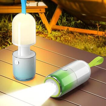 Світлодіодний кемпінговий ліхтарик, портативний ліхтарик, нічник з можливістю перезаряджання, водонепроникний, з 7 режимами освітлення для кемпінгу, походів, риболовлі, надзвичайних ситуацій (зелений)